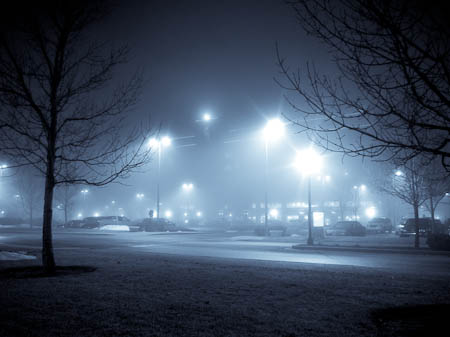 Spooky fog at Meridian St. Lukes